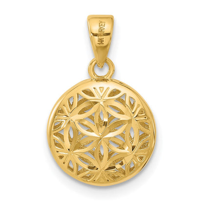 14K Gelb & Rhodium Poliert und Diamantiert Anhänger