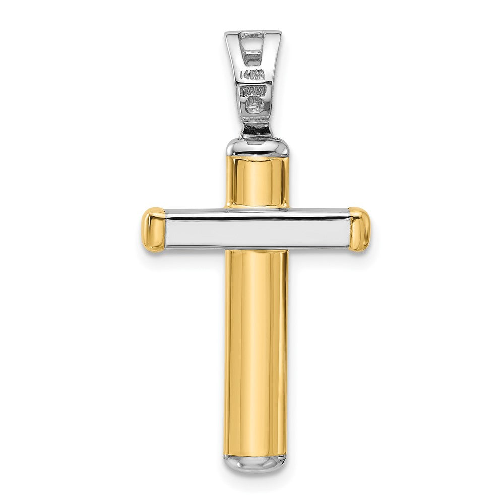 14K Bicolor Poliert Kruzifix Anhänger