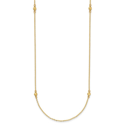 14K Gelbgold Poliert Diamantiert 18 Zoll Halskette