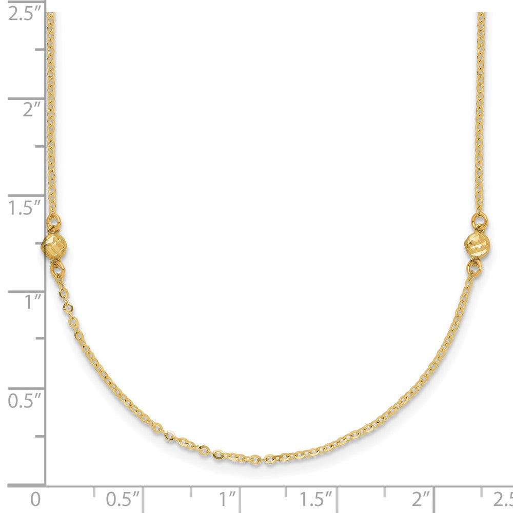 14K Gelbgold Poliert Diamantiert 18 Zoll Halskette