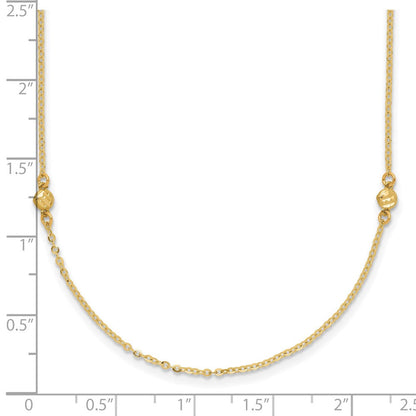 14K Gelbgold Poliert Diamantiert 18 Zoll Halskette