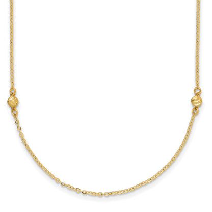 14K Gelbgold Poliert Diamantiert 18 Zoll Halskette