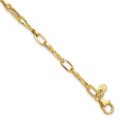 14K Gelbgold Poliert Fantasie Gedreht Glieder Armband