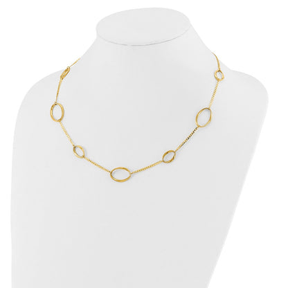14K Gelbgold Poliert Oval Glieder Halskette