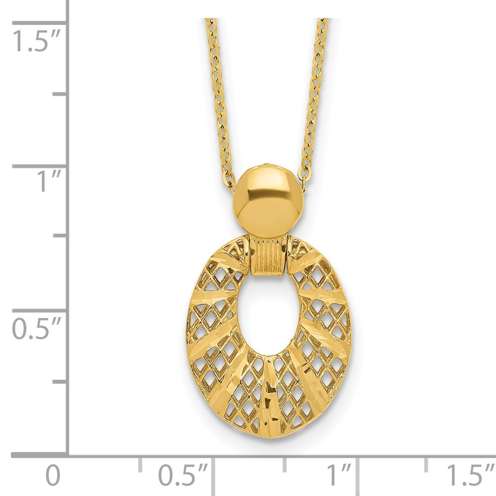 14K Gelbgold Poliert Diamantiert Verlängerung. Halskette