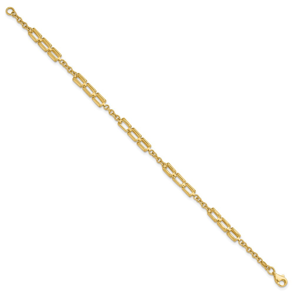 14K Gelbgold Poliert Fantasieglieder Armband