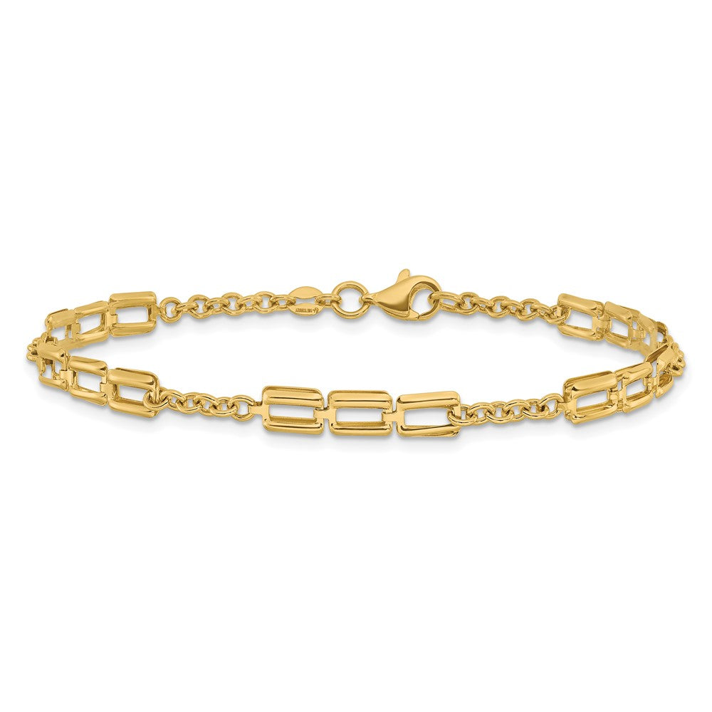 14K Gelbgold Poliert Fantasieglieder Armband