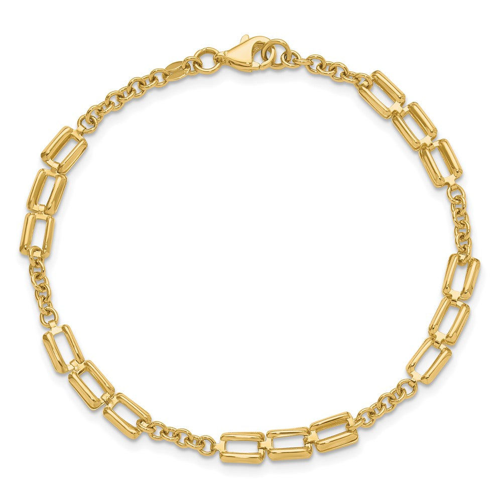 14K Gelbgold Poliert Fantasieglieder Armband