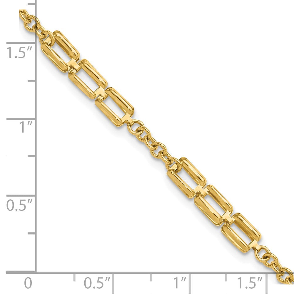 14K Gelbgold Poliert Fantasieglieder Armband