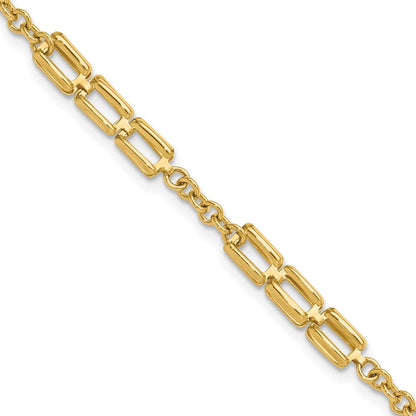 14K Gelbgold Poliert Fantasieglieder Armband