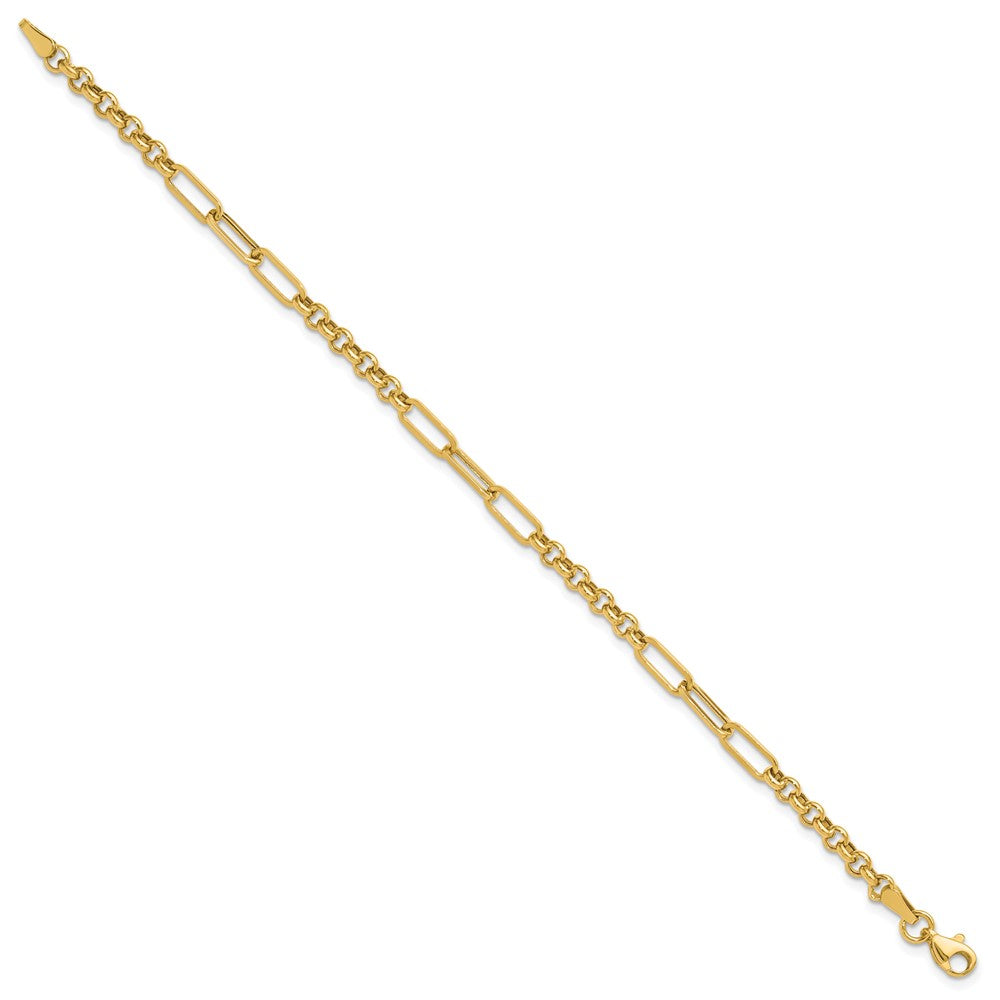 14K Gelbgold Poliert Fantasieglieder Armband