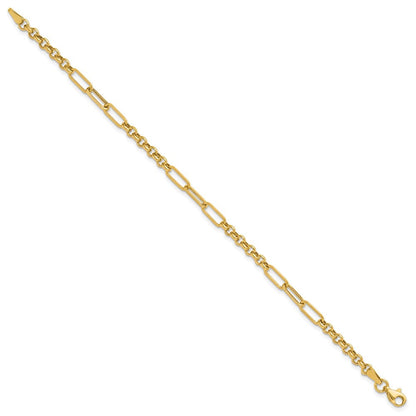 14K Gelbgold Poliert Fantasieglieder Armband