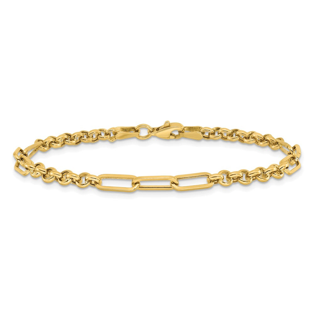 14K Gelbgold Poliert Fantasieglieder Armband