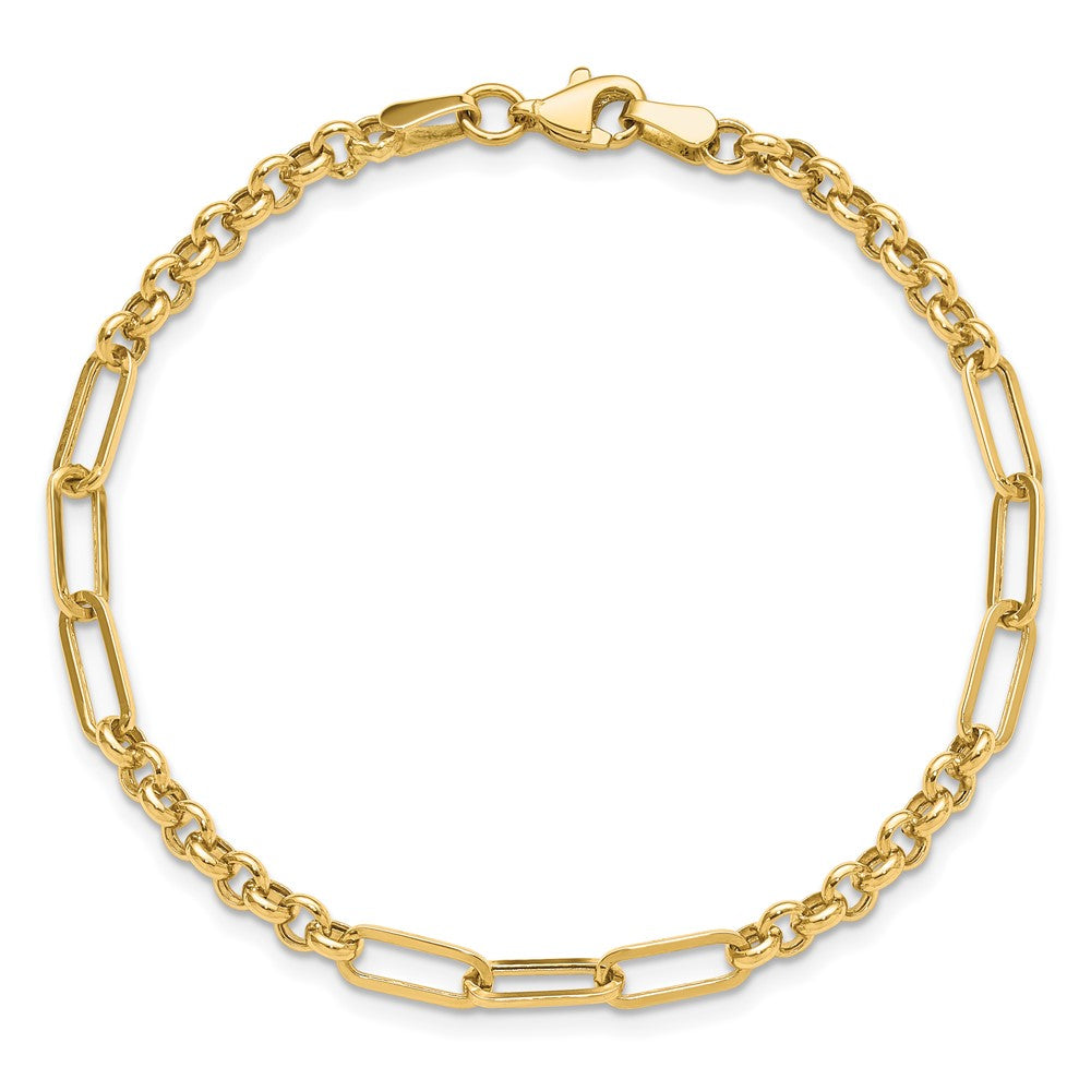 14K Gelbgold Poliert Fantasieglieder Armband