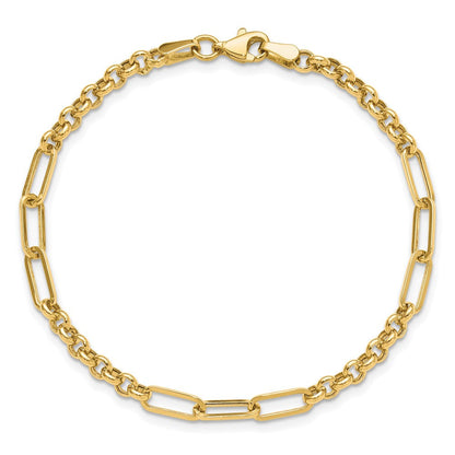 14K Gelbgold Poliert Fantasieglieder Armband