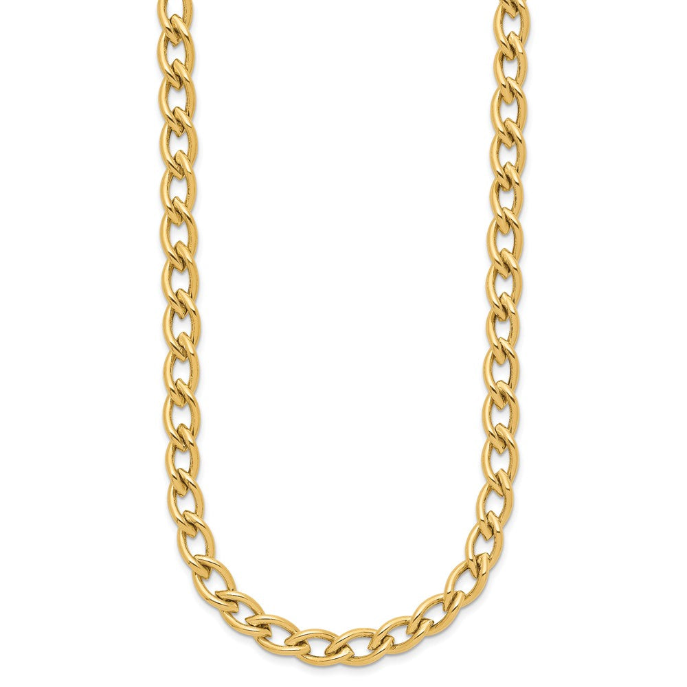 14K Gelbgold Poliert Fantasie Oval Glieder Halskette