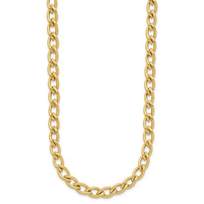 14K Gelbgold Poliert Fantasie Oval Glieder Halskette