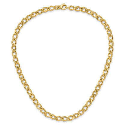 14K Gelbgold Poliert Fantasie Oval Glieder Halskette