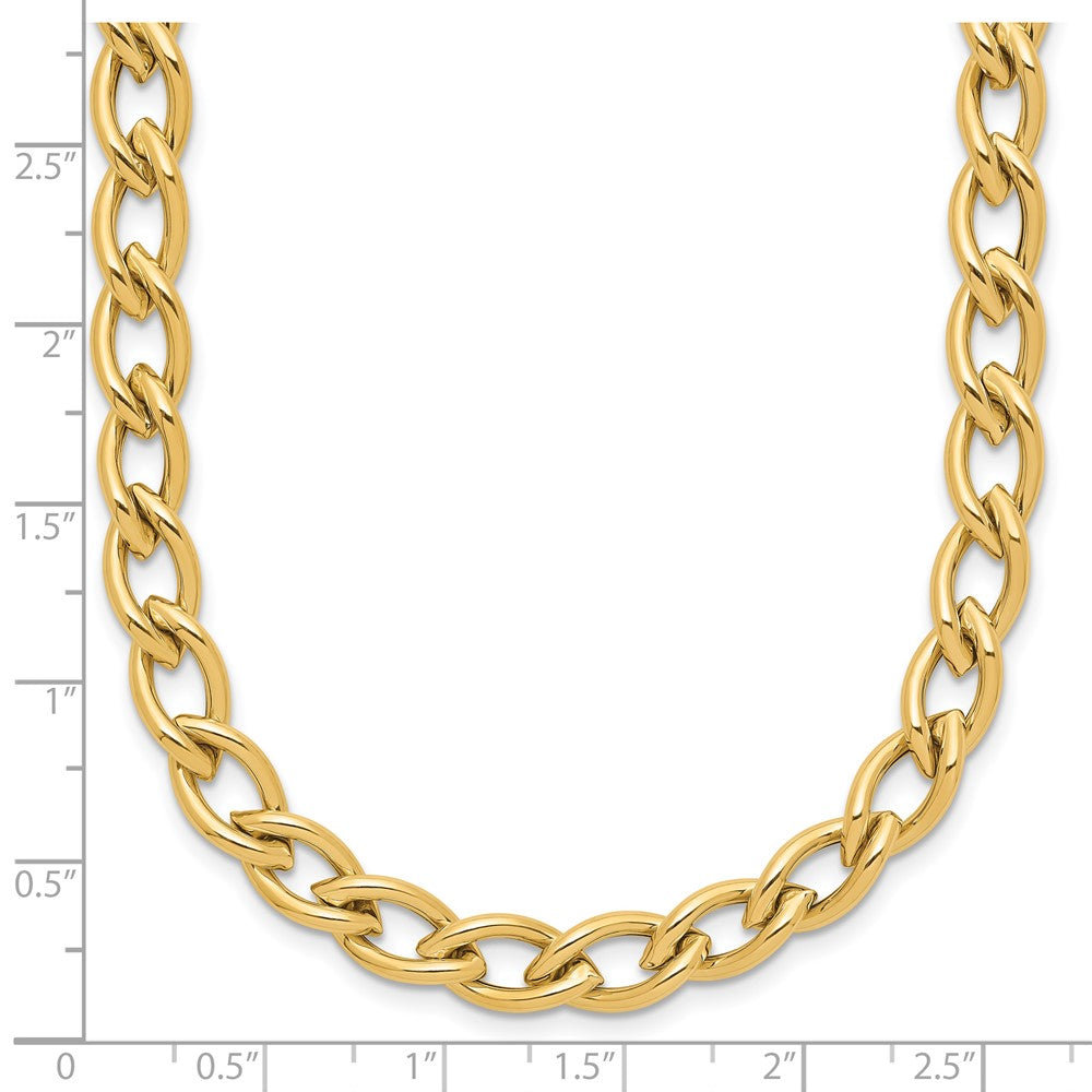 14K Gelbgold Poliert Fantasie Oval Glieder Halskette