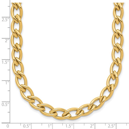 14K Gelbgold Poliert Fantasie Oval Glieder Halskette