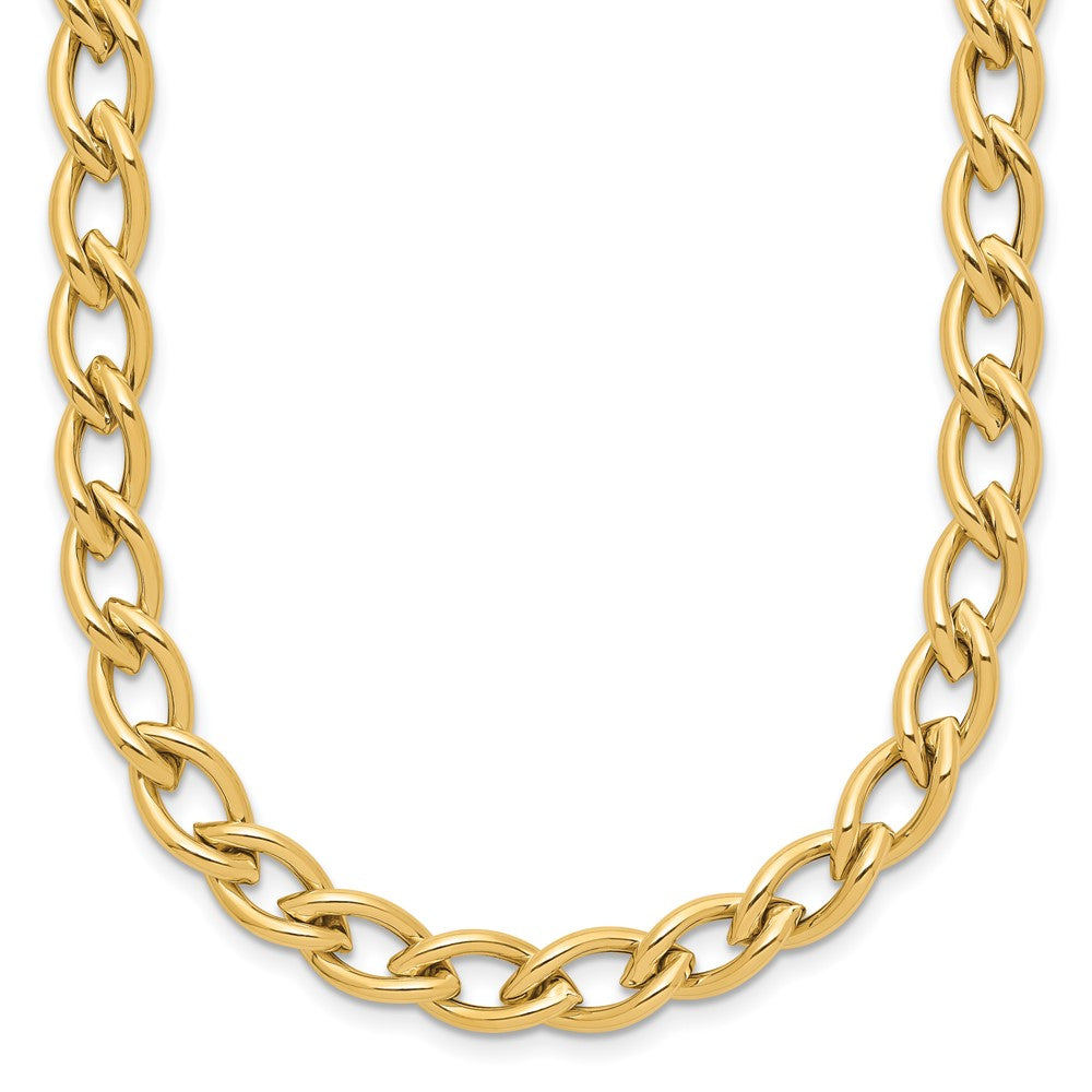 14K Gelbgold Poliert Fantasie Oval Glieder Halskette