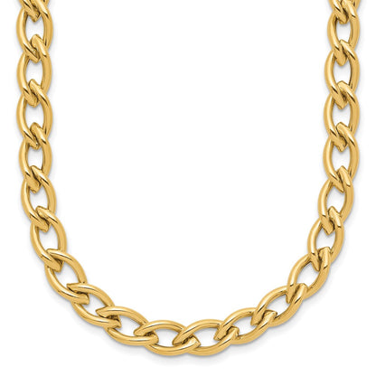 14K Gelbgold Poliert Fantasie Oval Glieder Halskette