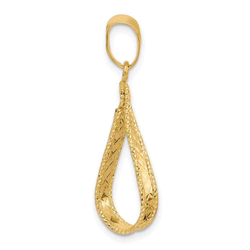 14K Gelbgold Poliert und Diamantiert Anhänger