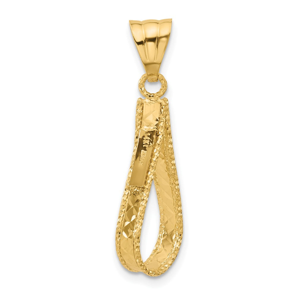 14K Gelbgold Poliert und Diamantiert Anhänger