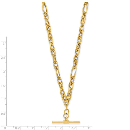 14K Gelbgold Poliert Hängend Stab Halskette