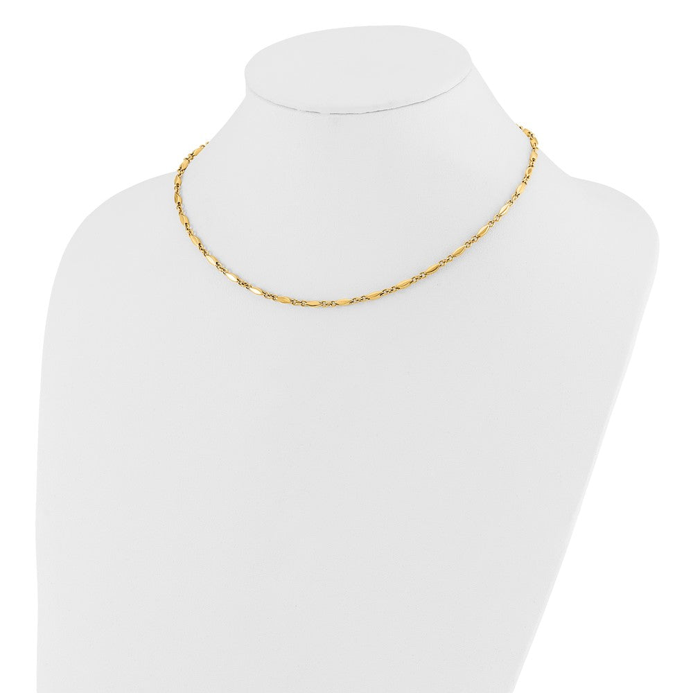 14K Gelbgold Poliert Fantasieglieder Halskette