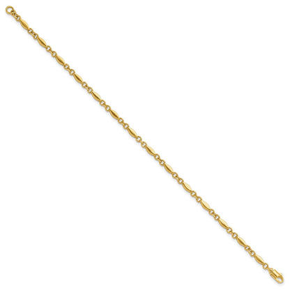 14K Gelbgold Poliert Fantasieglieder Armband
