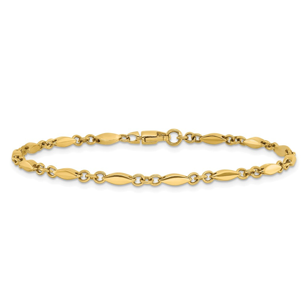 14K Gelbgold Poliert Fantasieglieder Armband