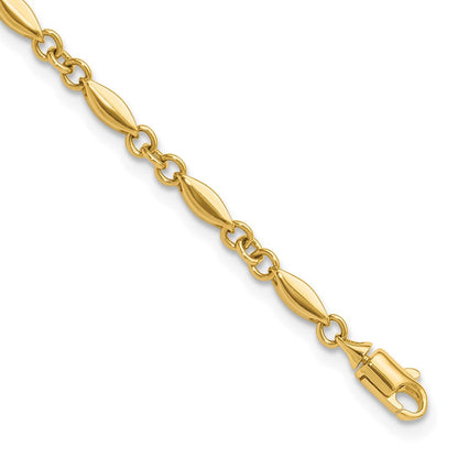 14K Gelbgold Poliert Fantasieglieder Armband