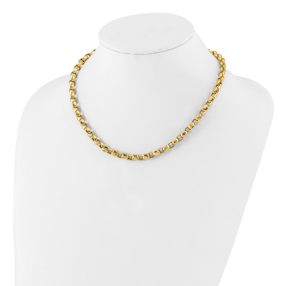 14K Gelbgold Poliert Fantasieglieder Halskette