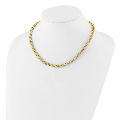 14K Gelbgold Poliert Fantasieglieder Halskette