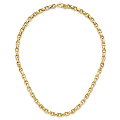 14K Gelbgold Poliert Fantasieglieder Halskette