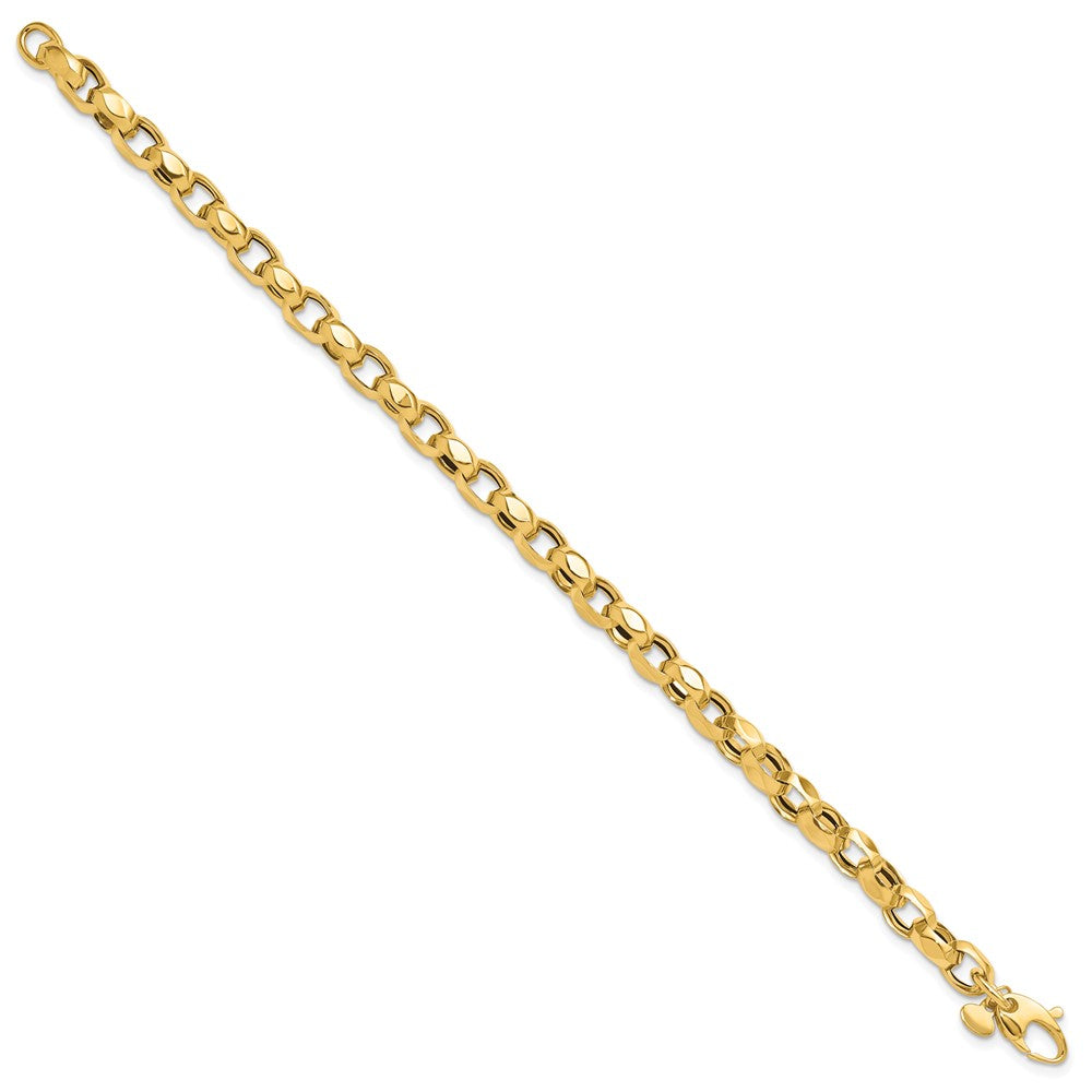 14K Gelbgold Poliert Fantasieglieder Armband