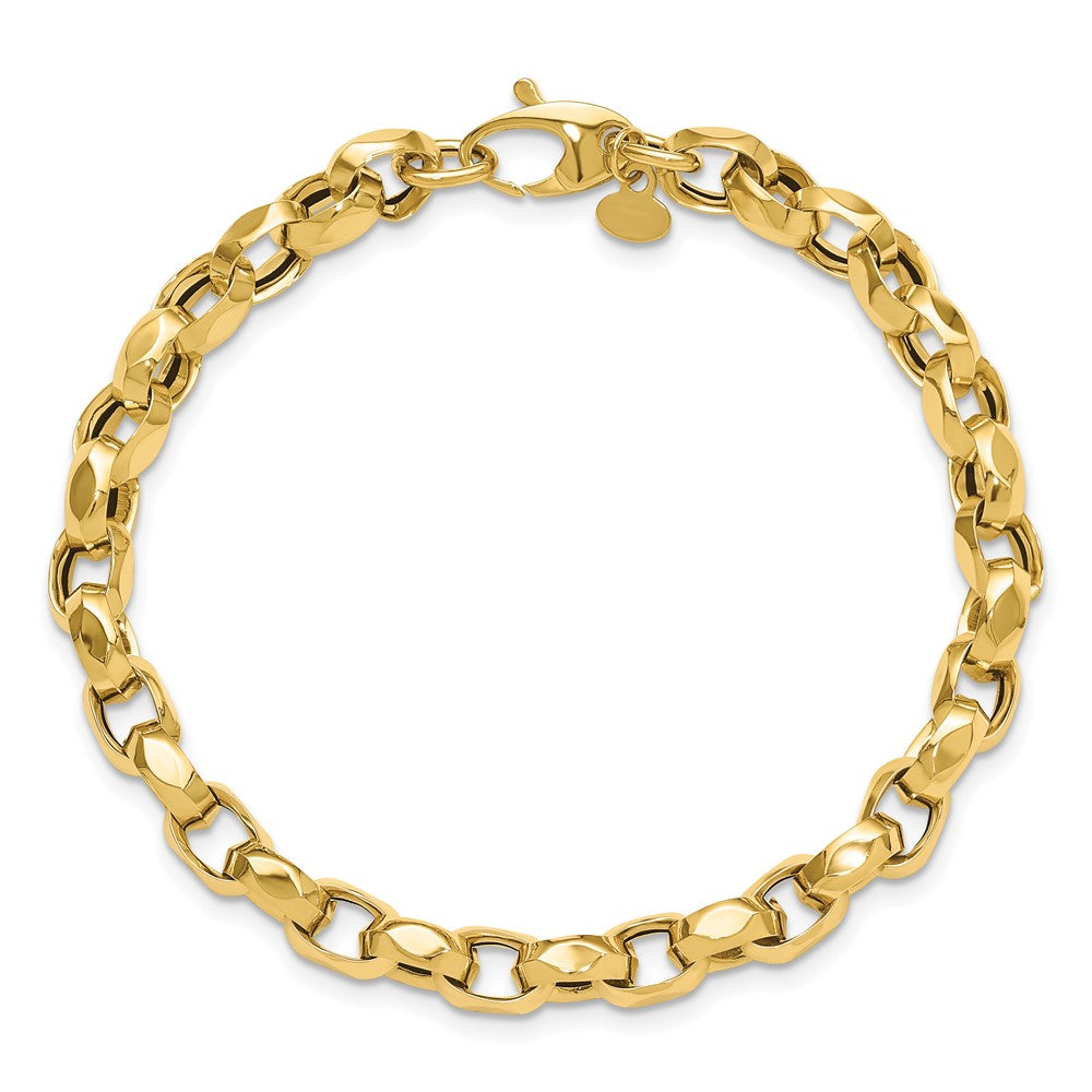 14K Gelbgold Poliert Fantasieglieder Armband