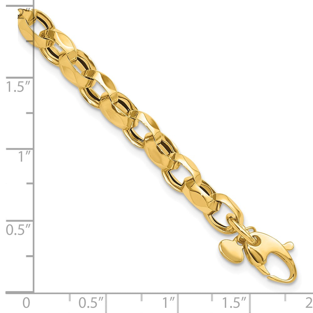 14K Gelbgold Poliert Fantasieglieder Armband