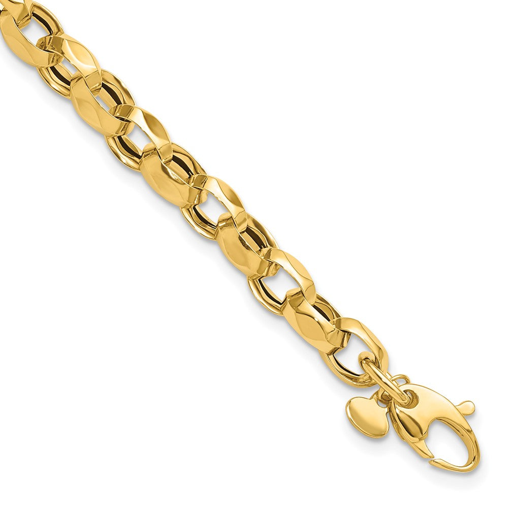 14K Gelbgold Poliert Fantasieglieder Armband