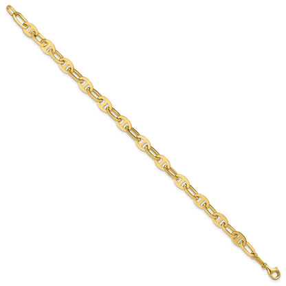 14K Gelbgold Poliert Fantasieglieder Armband
