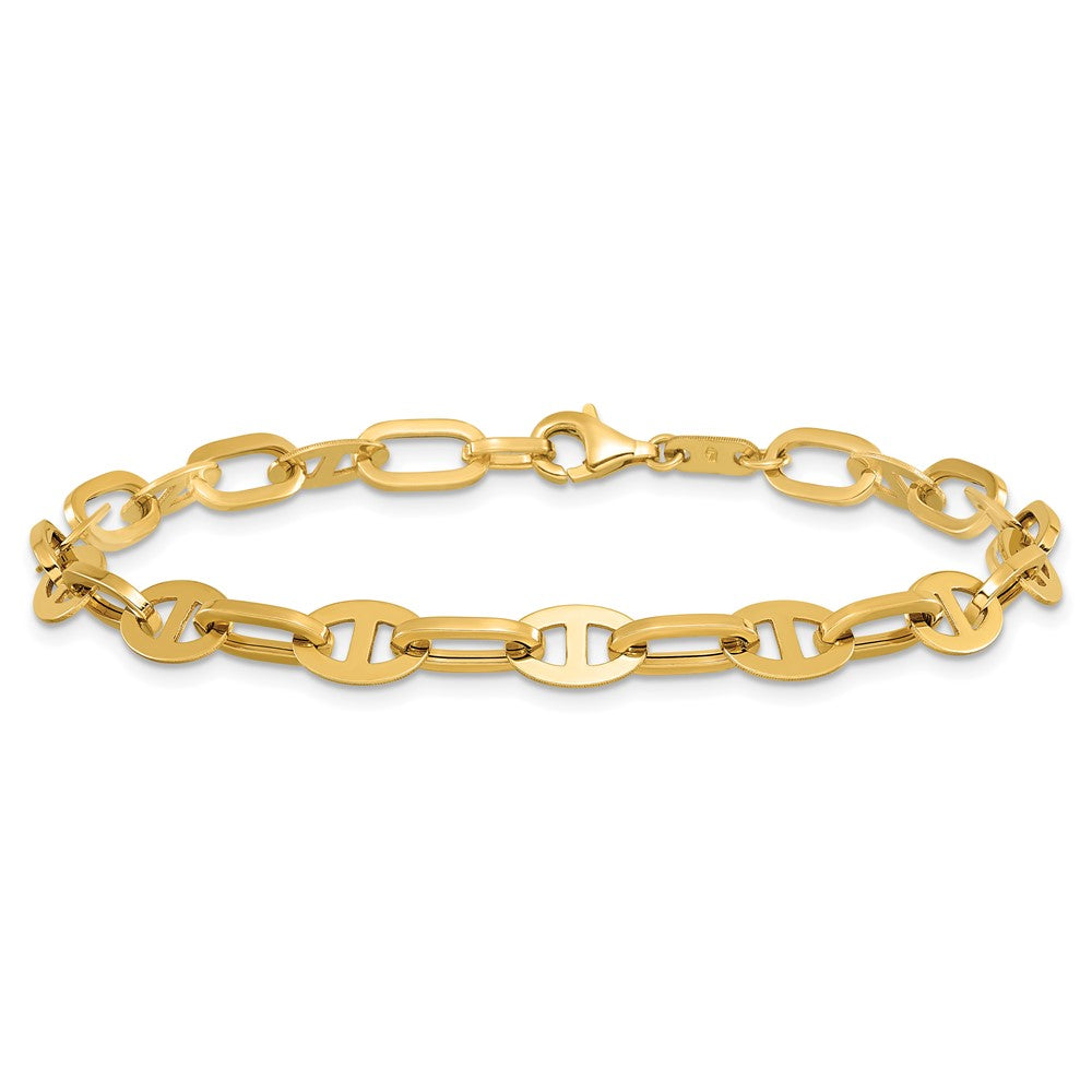 14K Gelbgold Poliert Fantasieglieder Armband