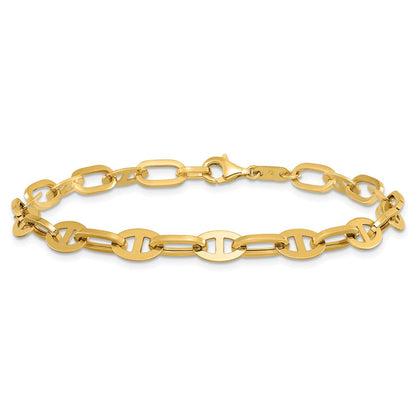 14K Gelbgold Poliert Fantasieglieder Armband