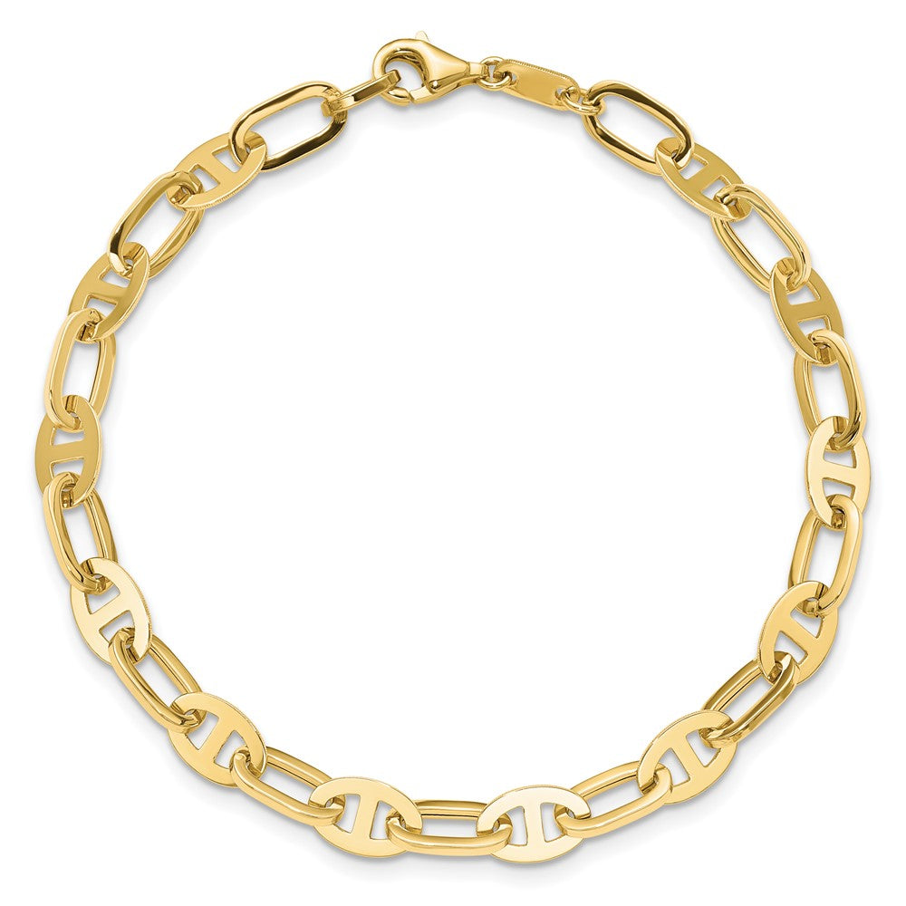 14K Gelbgold Poliert Fantasieglieder Armband