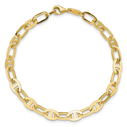 14K Gelbgold Poliert Fantasieglieder Armband