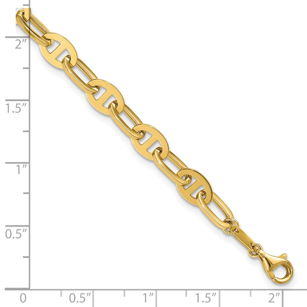 14K Gelbgold Poliert Fantasieglieder Armband