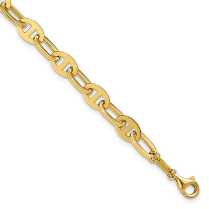 14K Gelbgold Poliert Fantasieglieder Armband