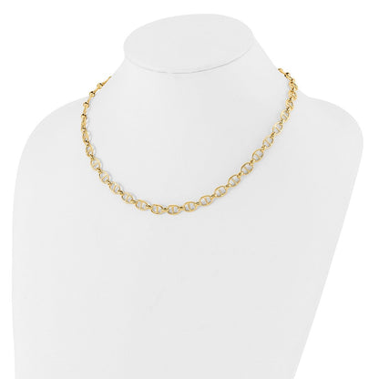 14K Gelbgold Poliert Fantasieglieder Halskette