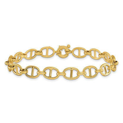 14K Gelbgold Poliert Fantasieglieder Armband
