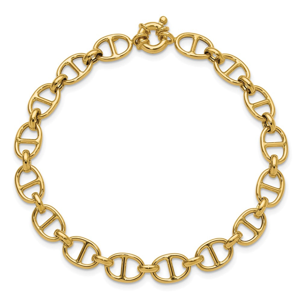14K Gelbgold Poliert Fantasieglieder Armband